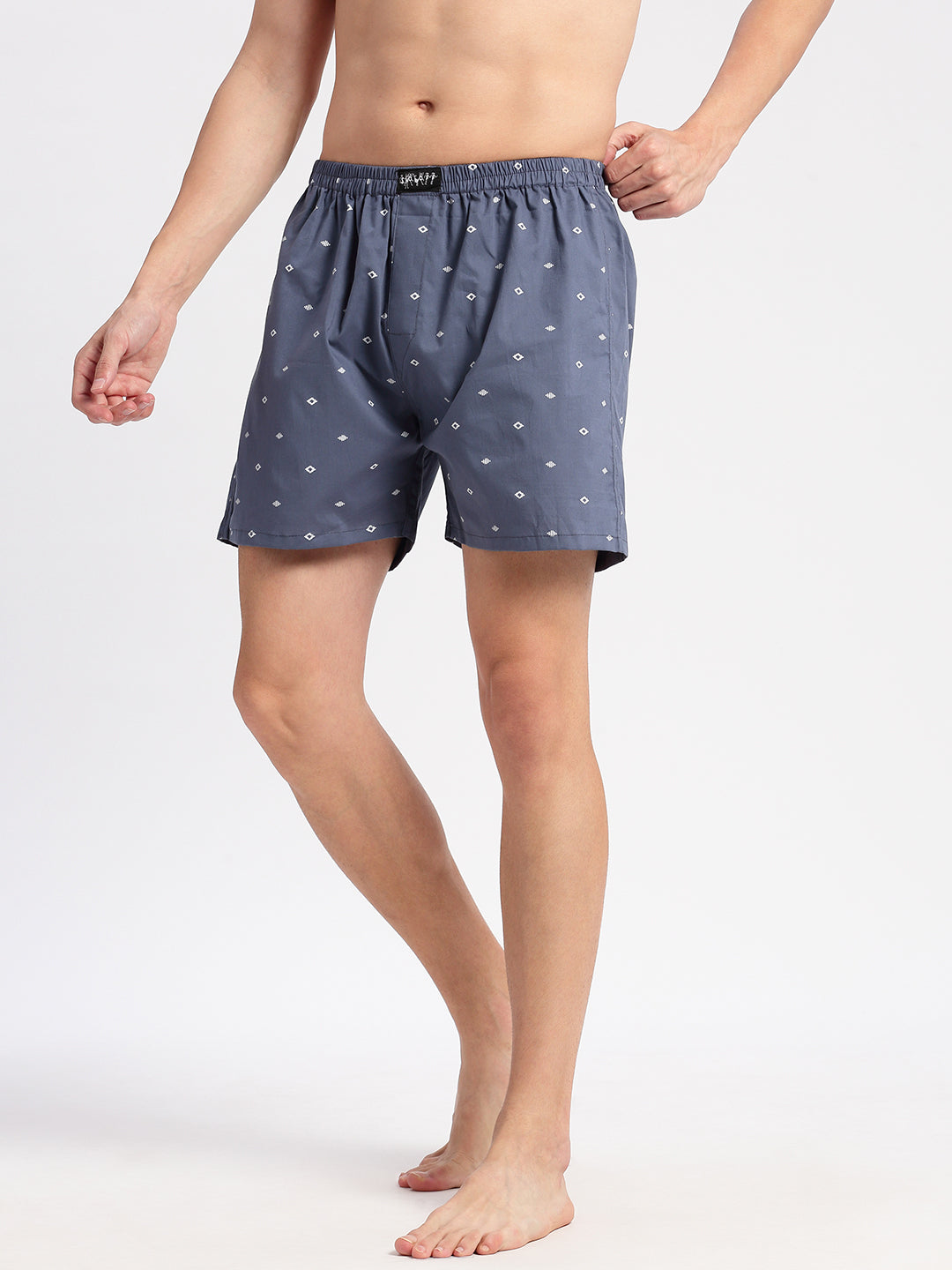 Men Printed Grey Boxer