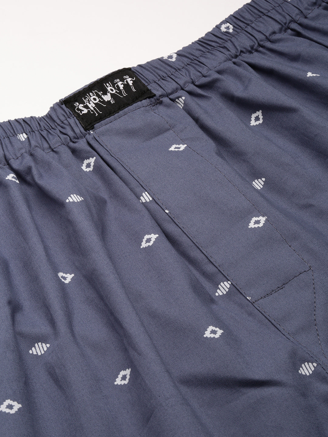 Men Printed Grey Boxer