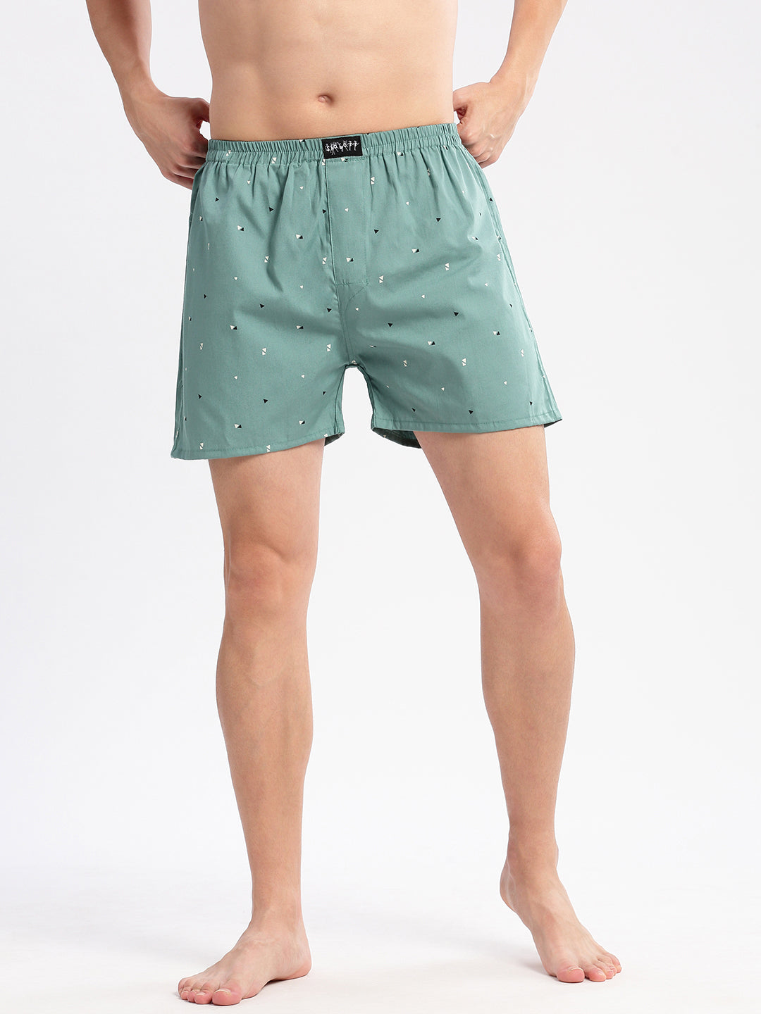 Men Printed Sea Green Boxer