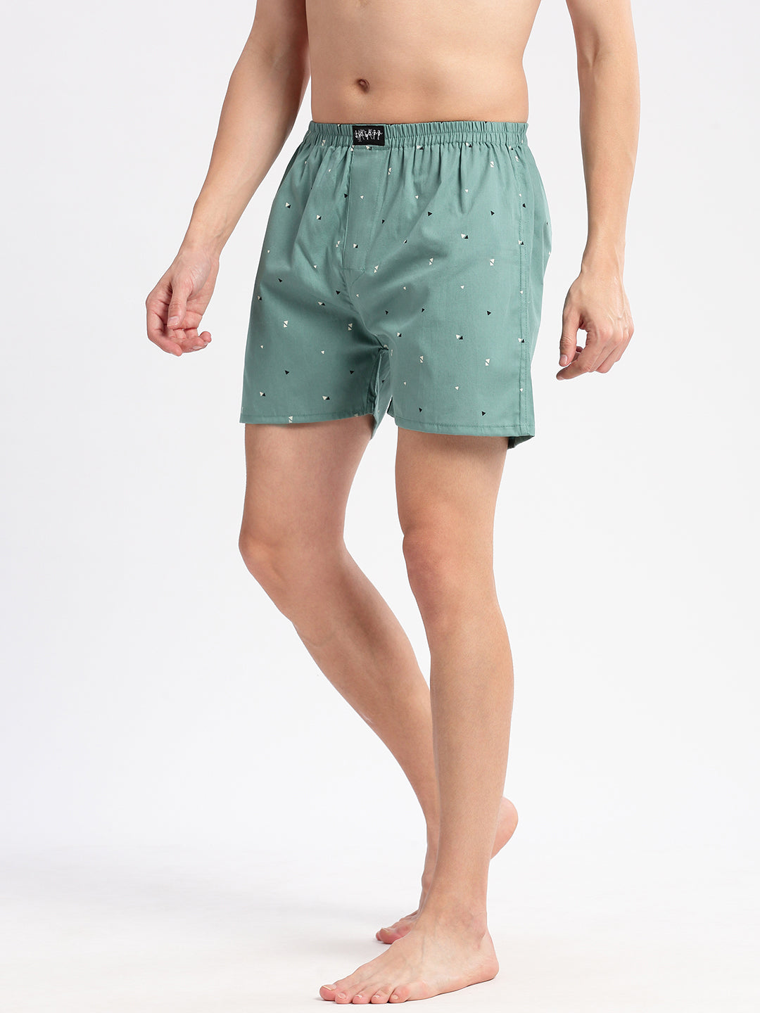 Men Printed Sea Green Boxer