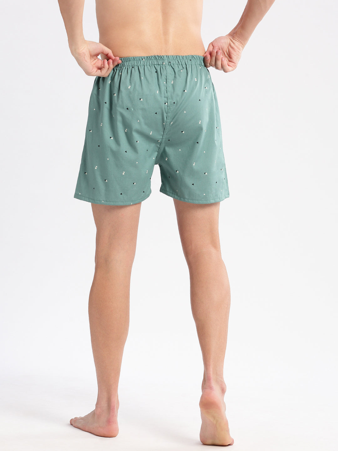 Men Printed Sea Green Boxer