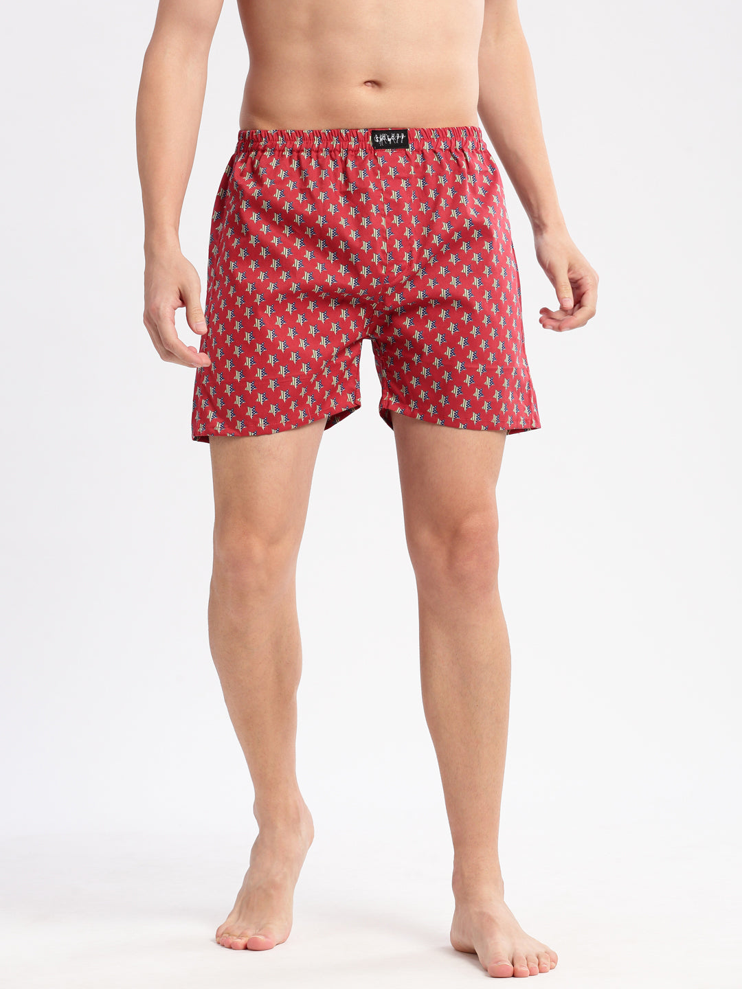 Men Printed Rust Boxer