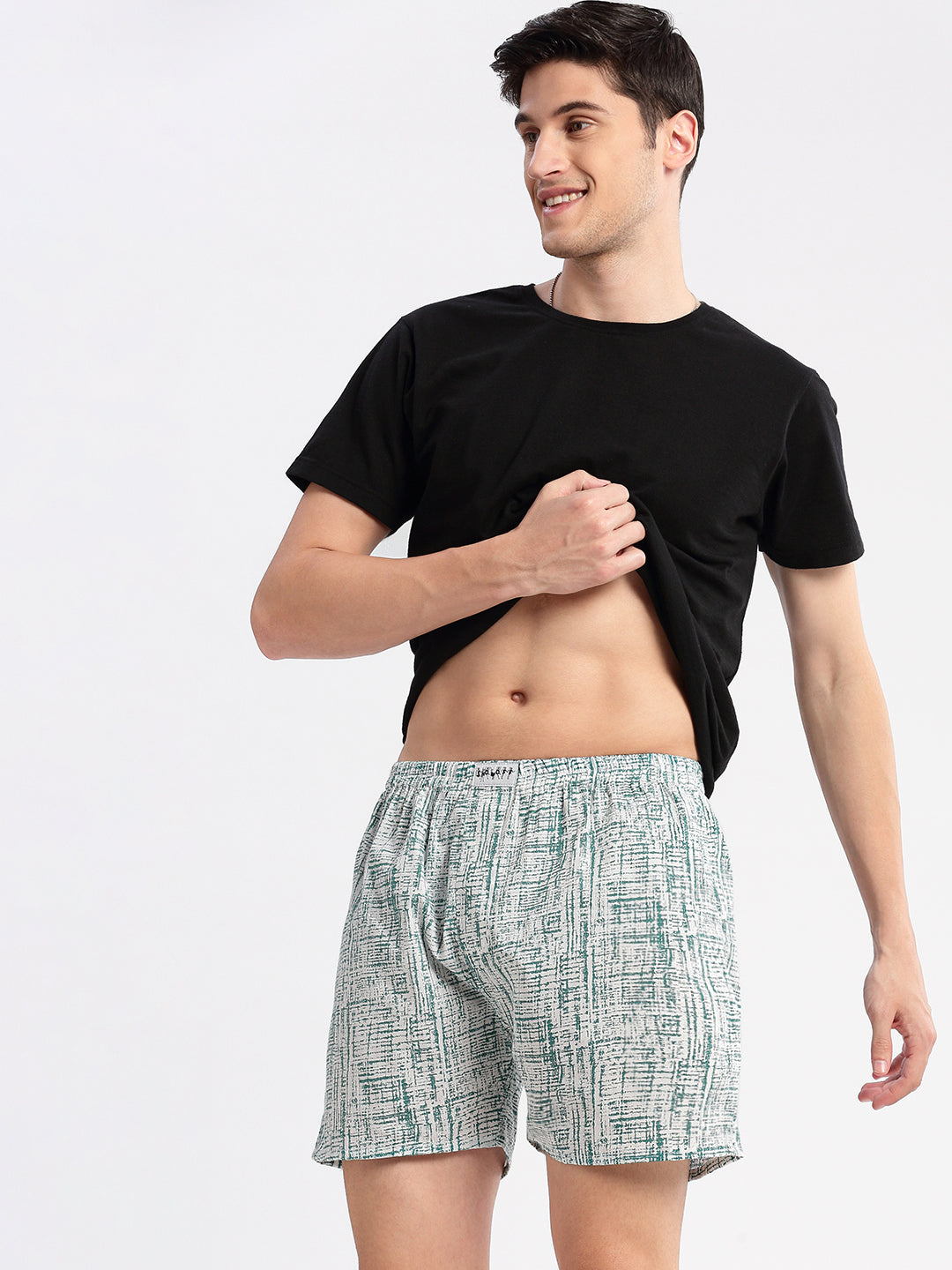 Men Printed Green Boxer