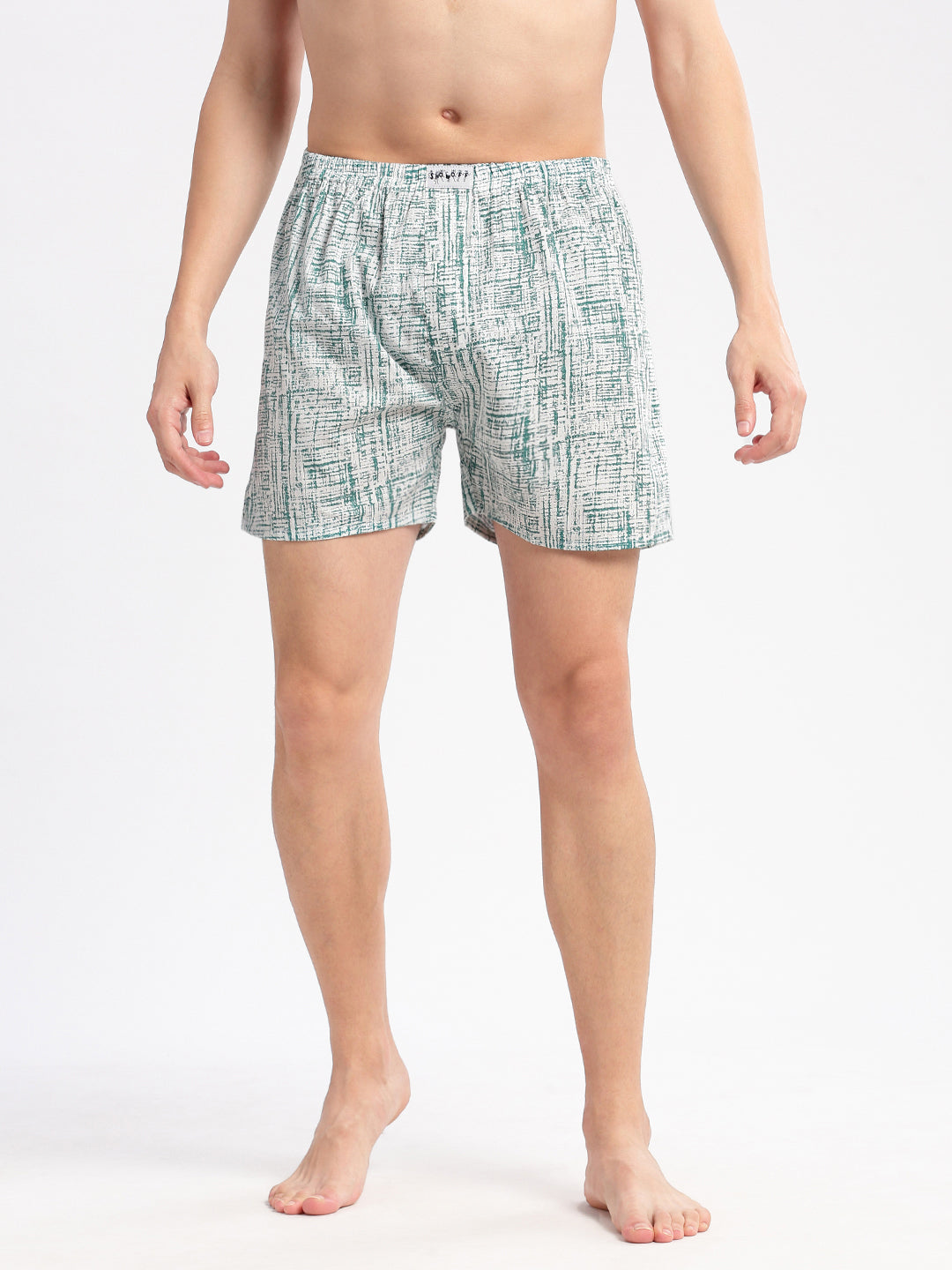 Men Printed Green Boxer