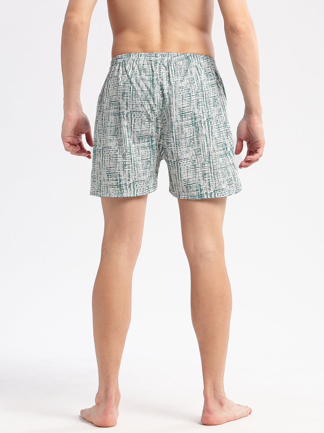 Men Printed Green Boxer