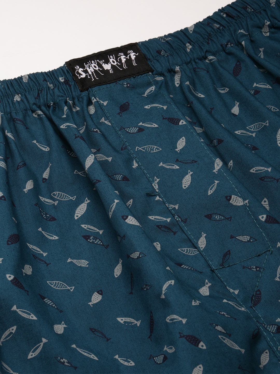 Men Printed Teal Boxer