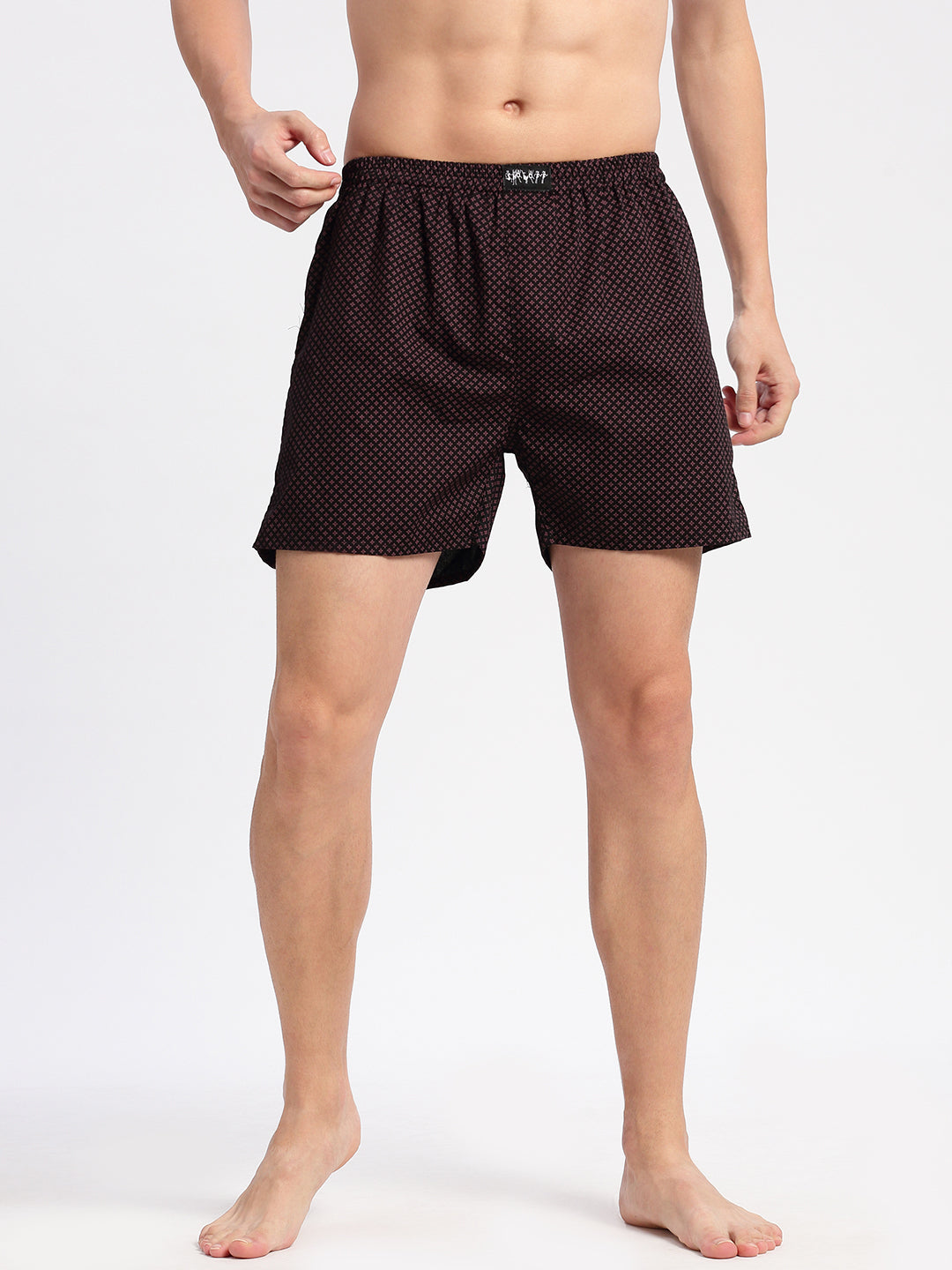 Men Printed Black Boxer