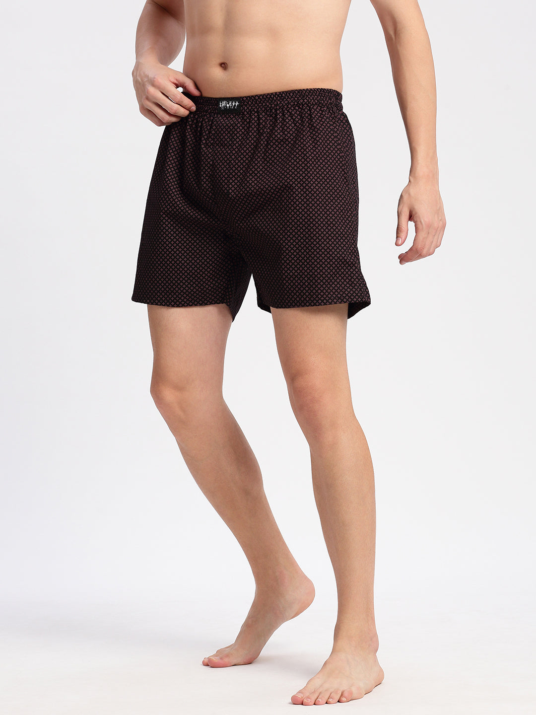 Men Printed Black Boxer