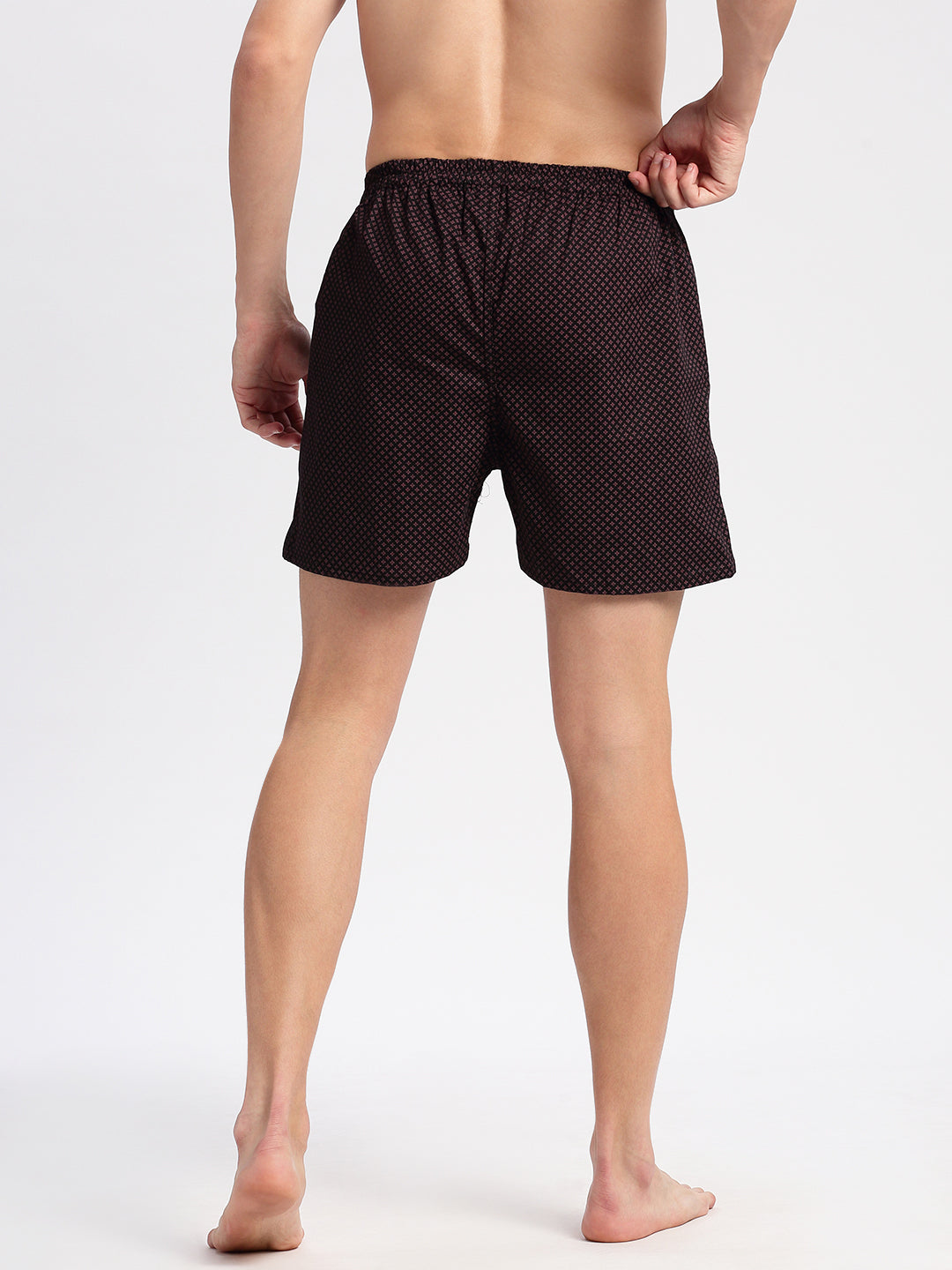 Men Printed Black Boxer