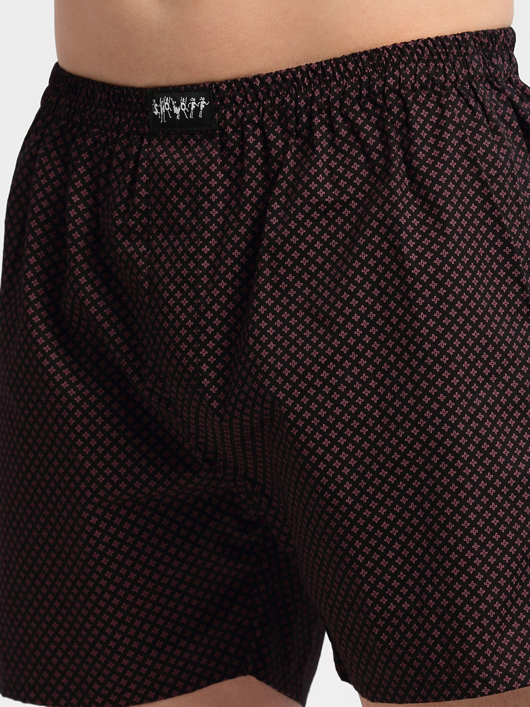 Men Printed Black Boxer