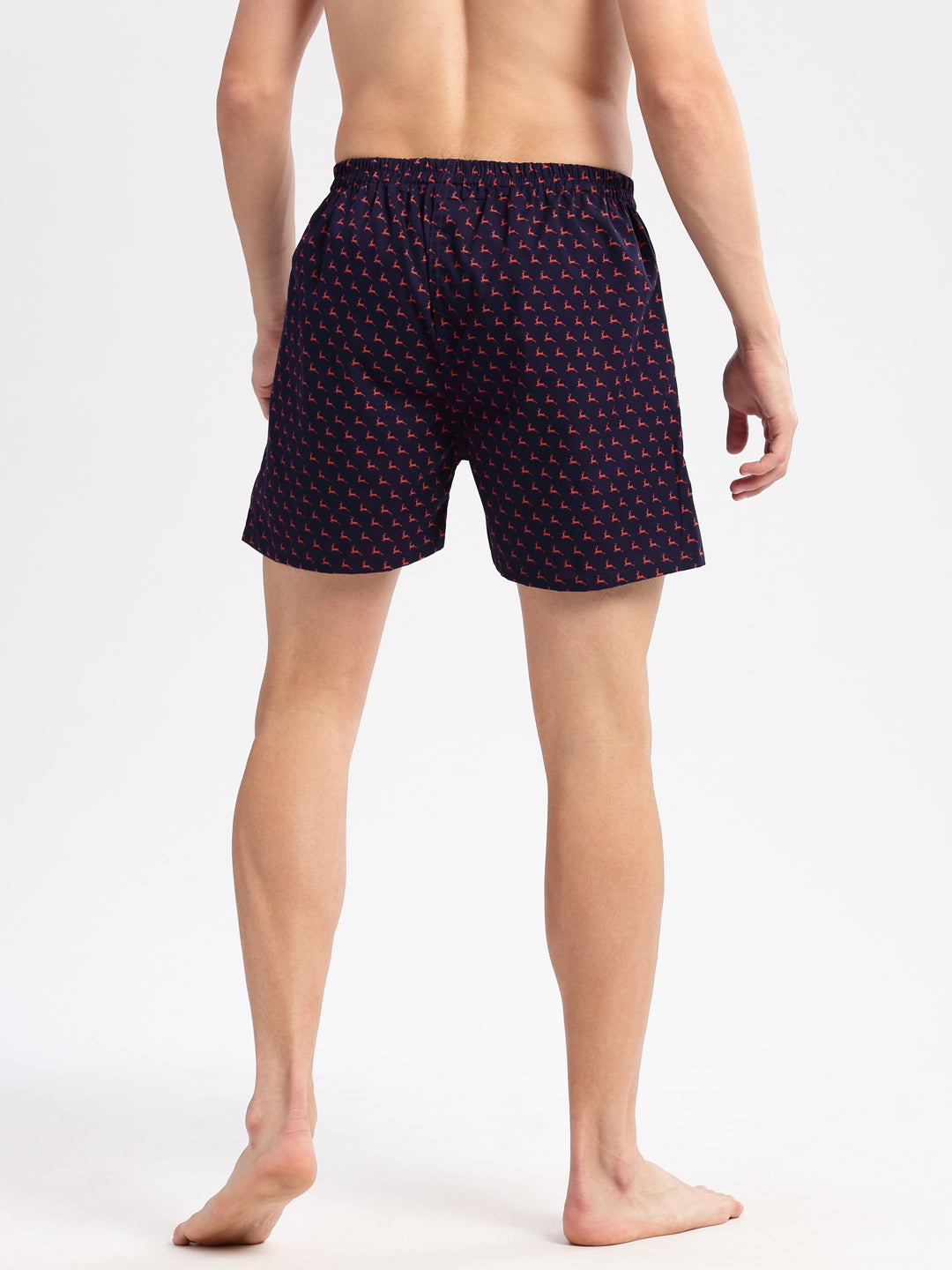 Men Printed Navy Blue Boxer