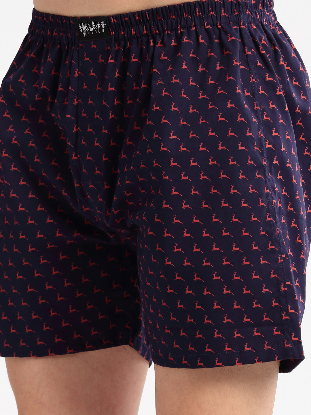 Men Printed Navy Blue Boxer