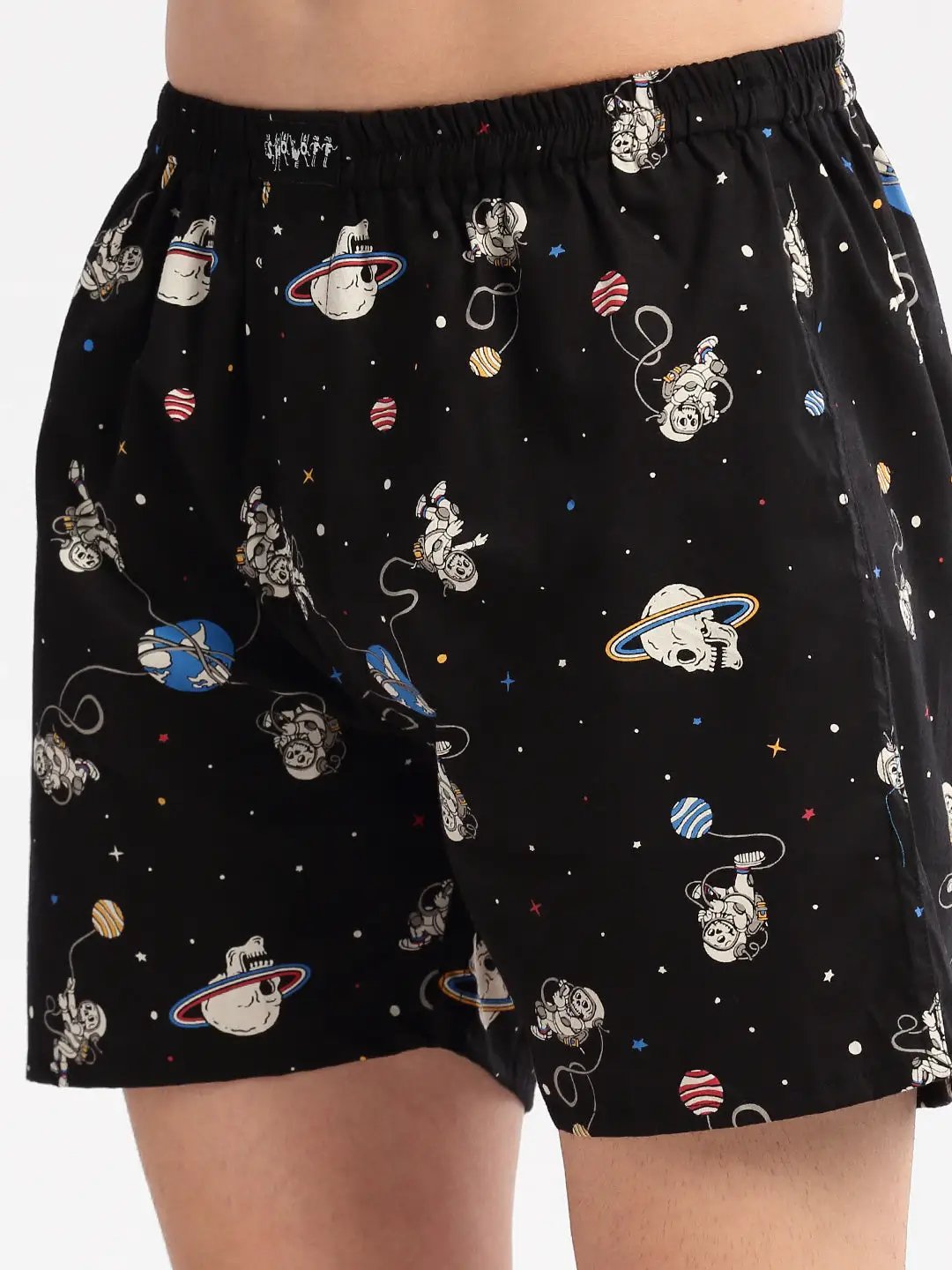 Men's Printed Black Boxer