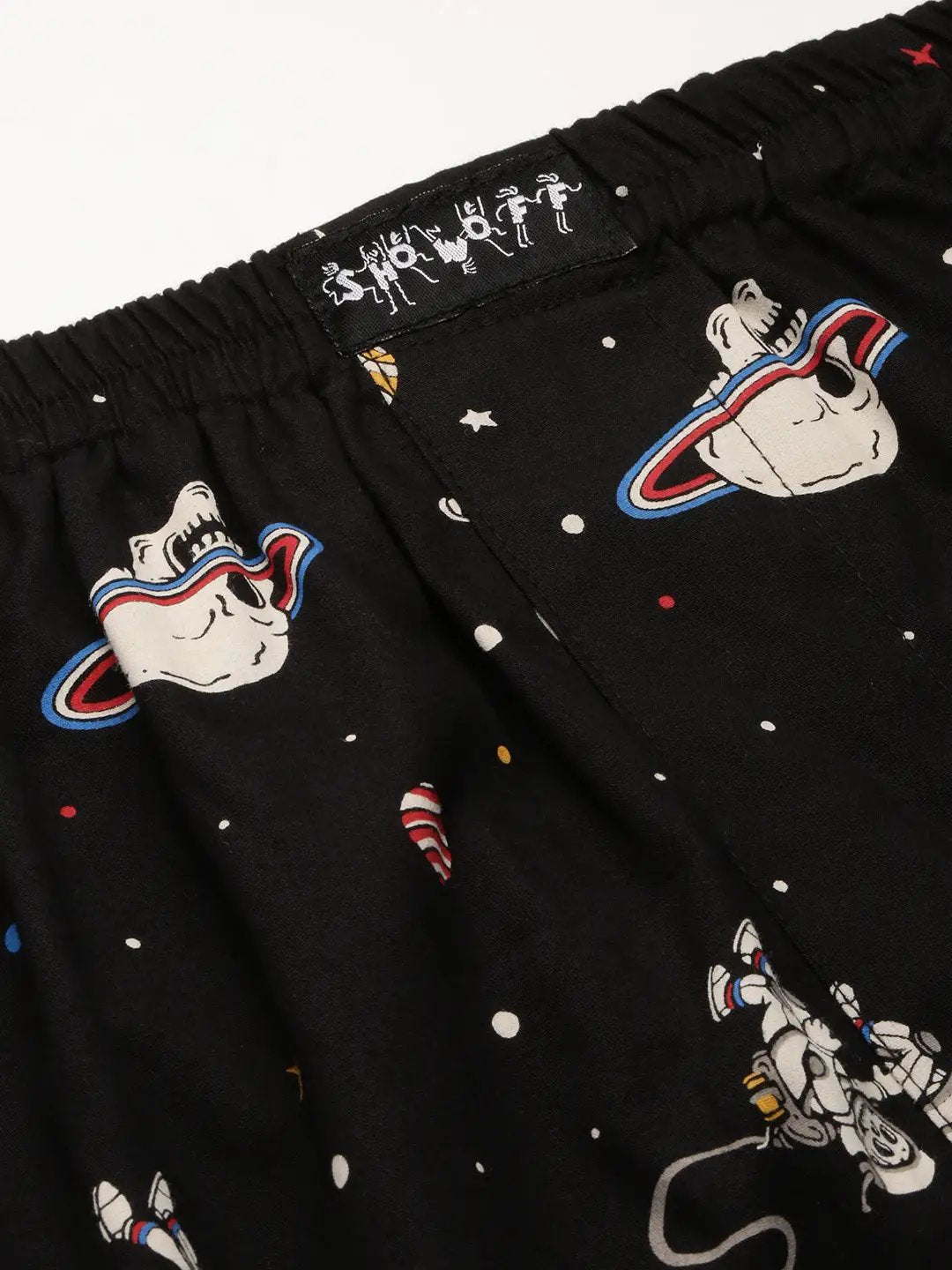 Men's Printed Black Boxer