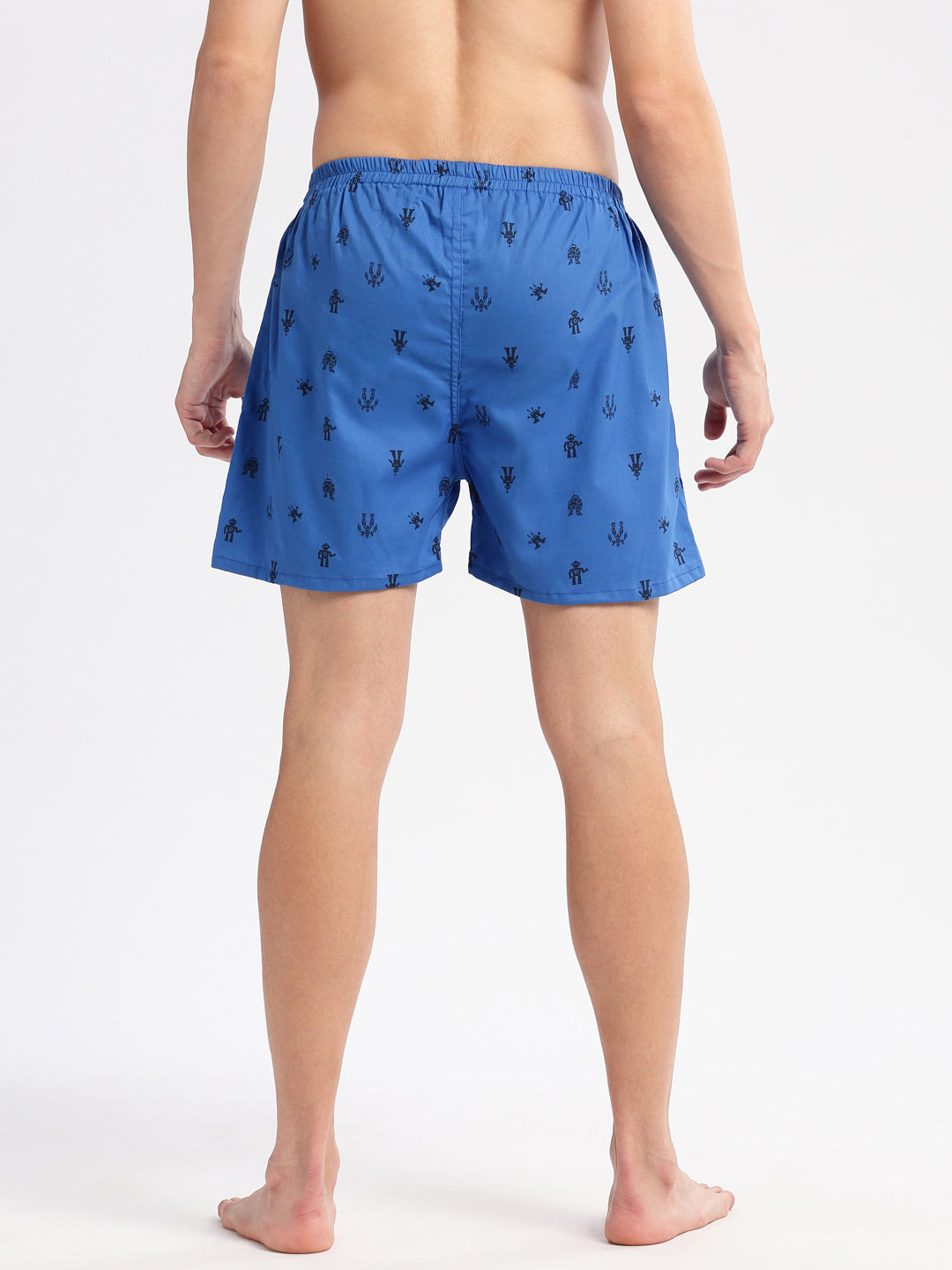 Men Printed Blue Boxer