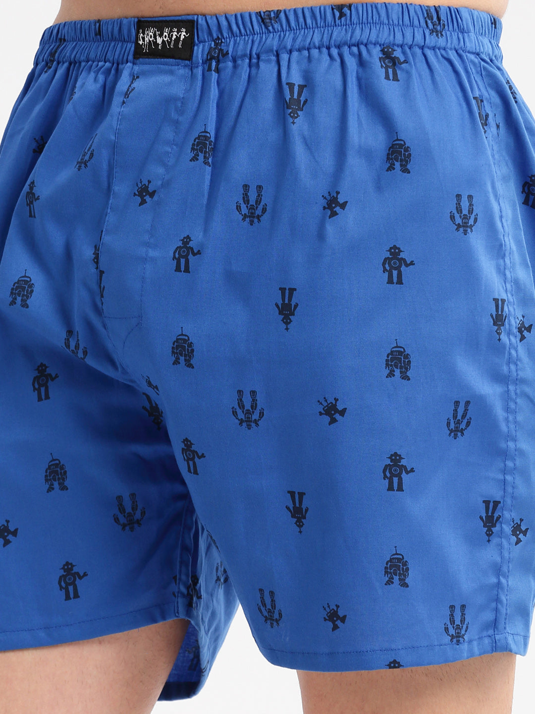 Men Printed Blue Boxer