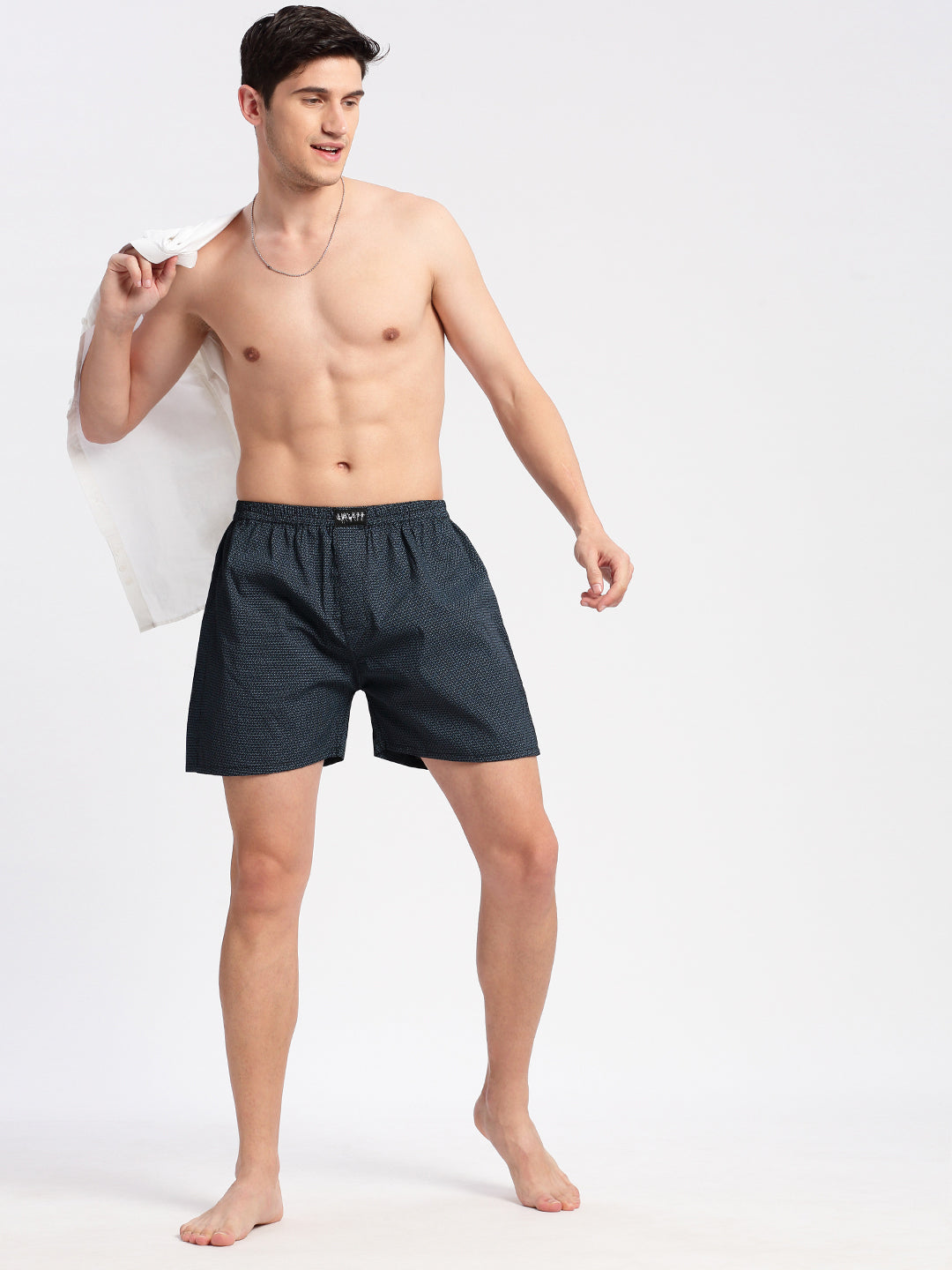 Men Printed Black Boxer