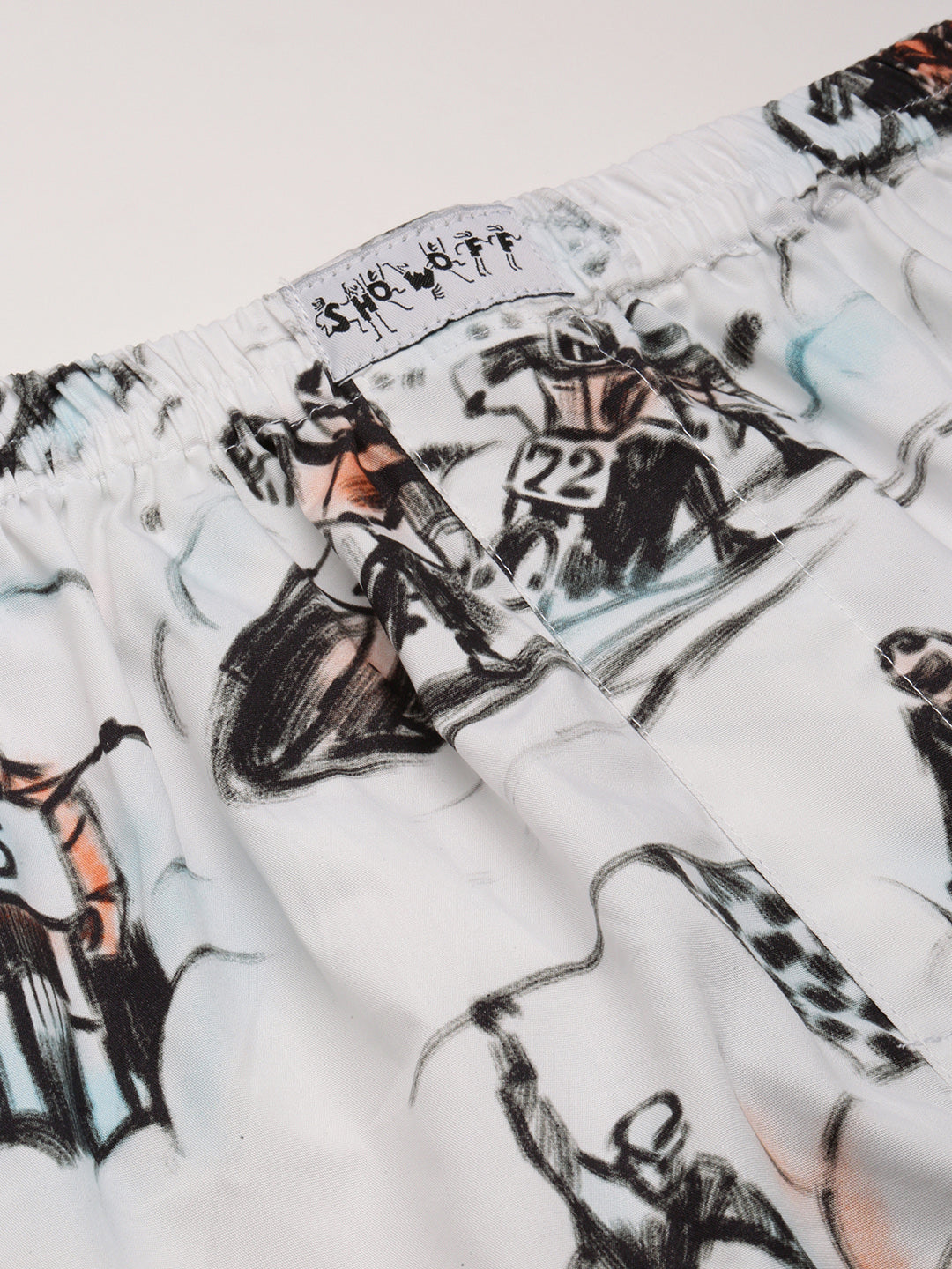 Men Printed White Boxer