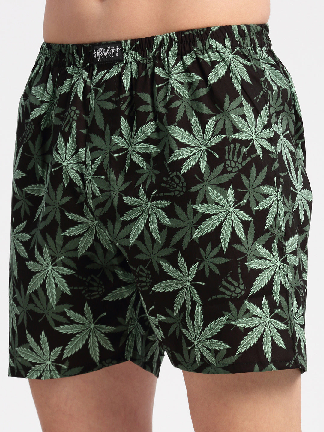 Men's Printed Green Boxer
