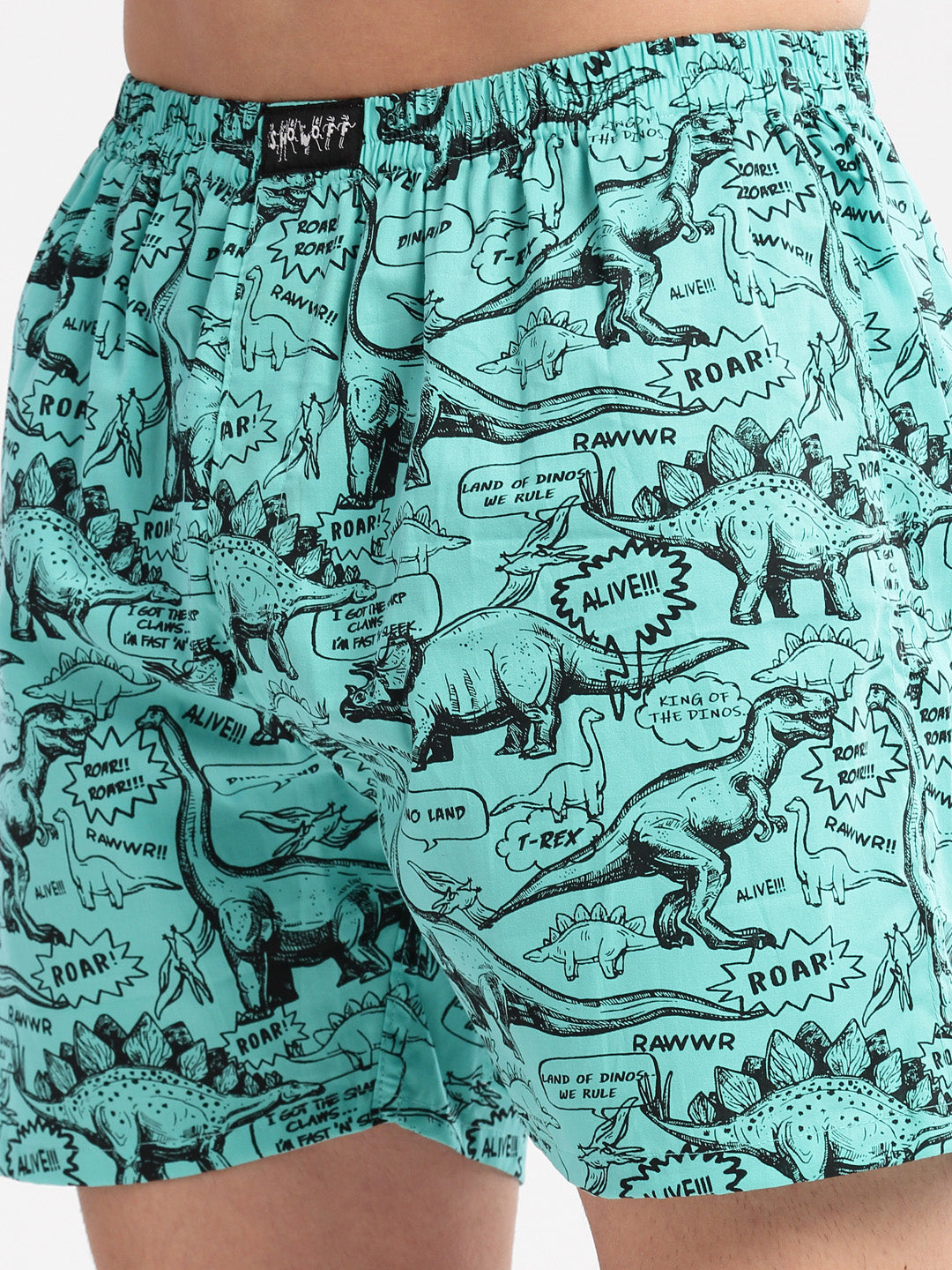 Men Printed Turquoise Blue Boxer