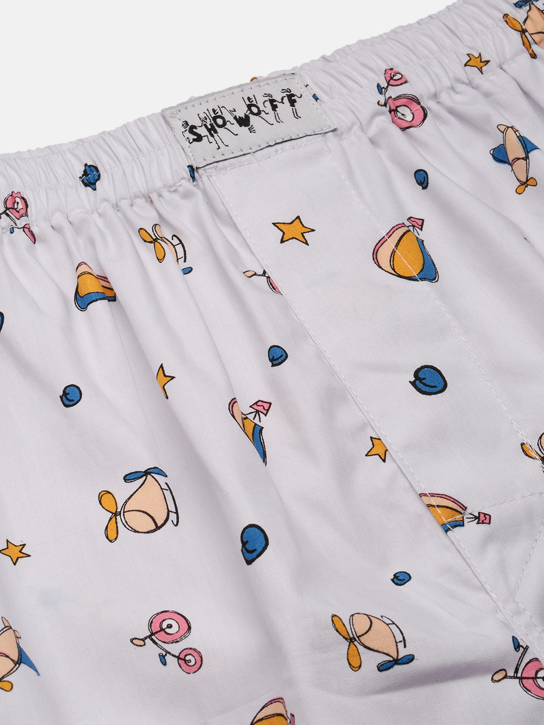 Men Printed White Boxer