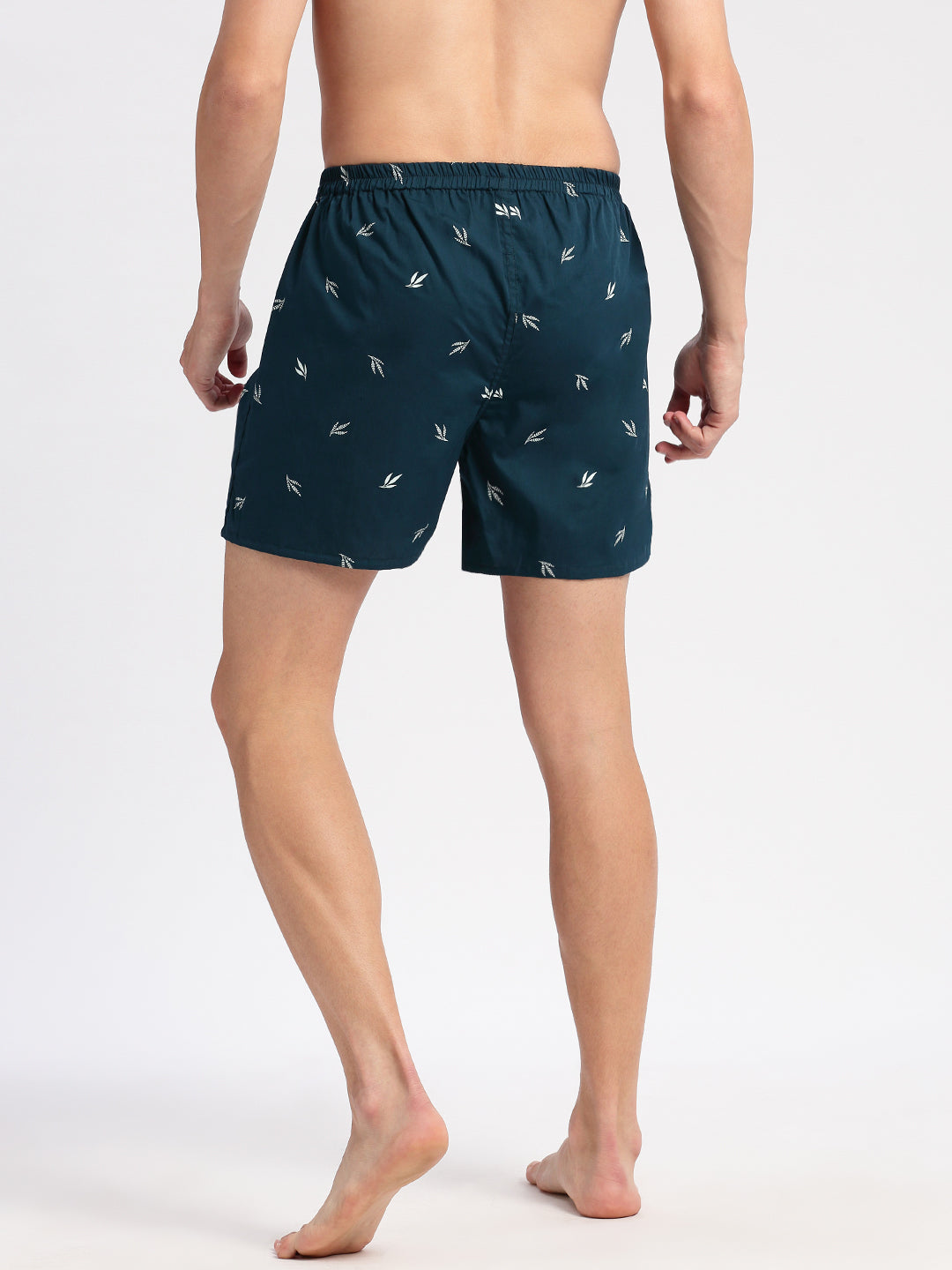 Men Printed Teal Boxer