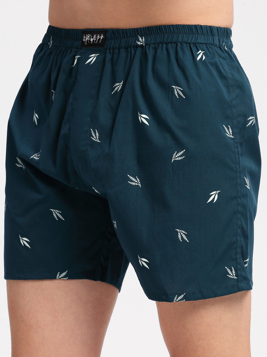 Men Printed Teal Boxer