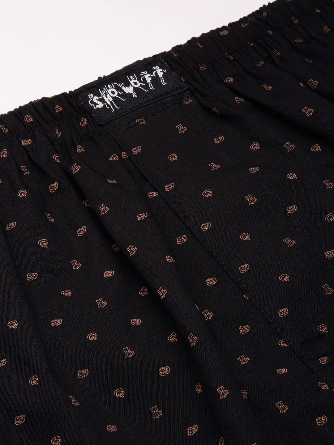 Men Printed Black Boxer