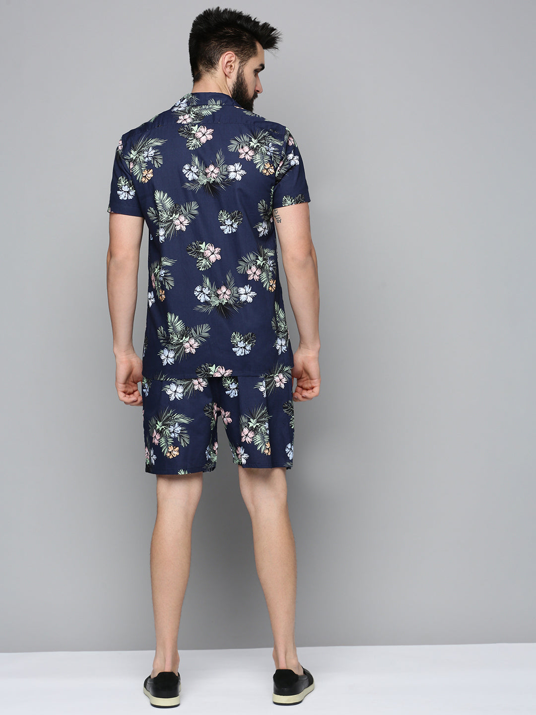 Men's Navy Printed Co-Ords Set