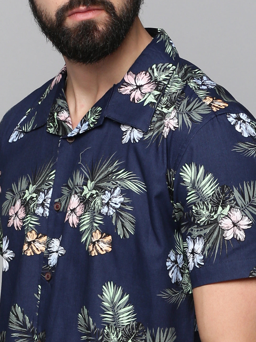 Men's Navy Printed Co-Ords Set