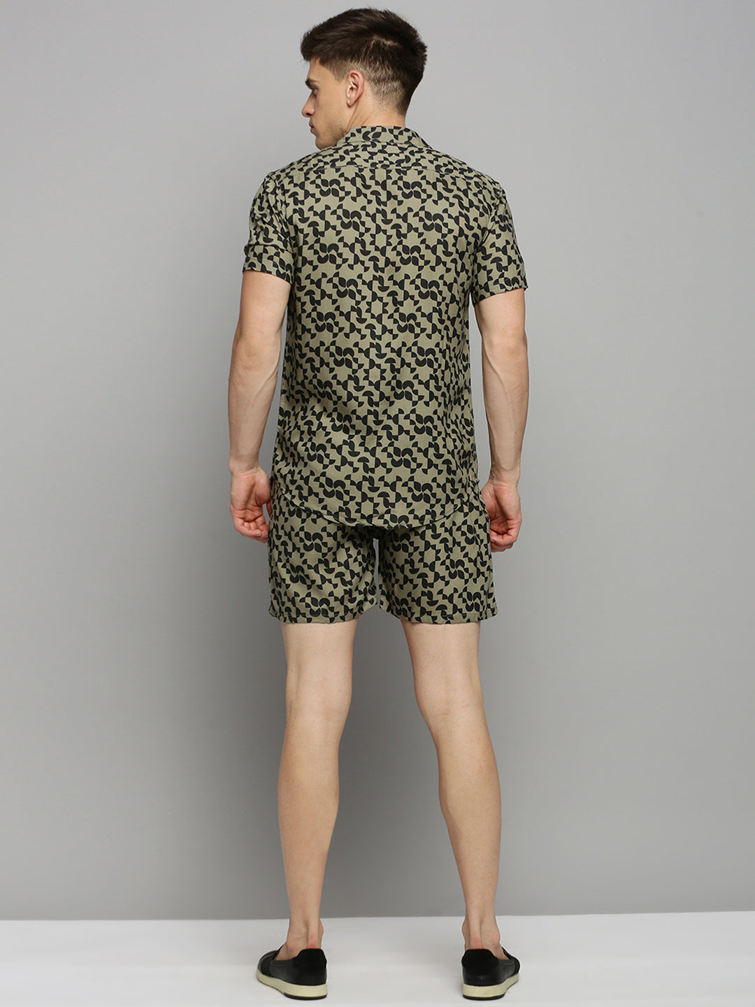 Men Green Printed Casual Co ord Set