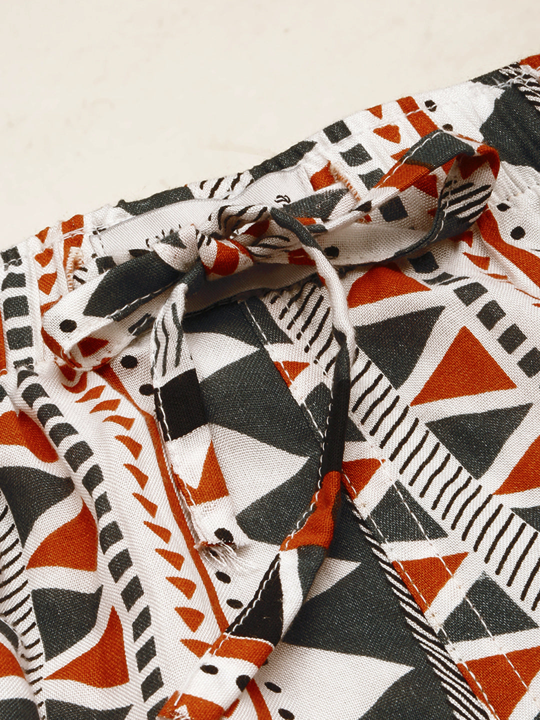 Men's White Printed Casual Co-Ords Set