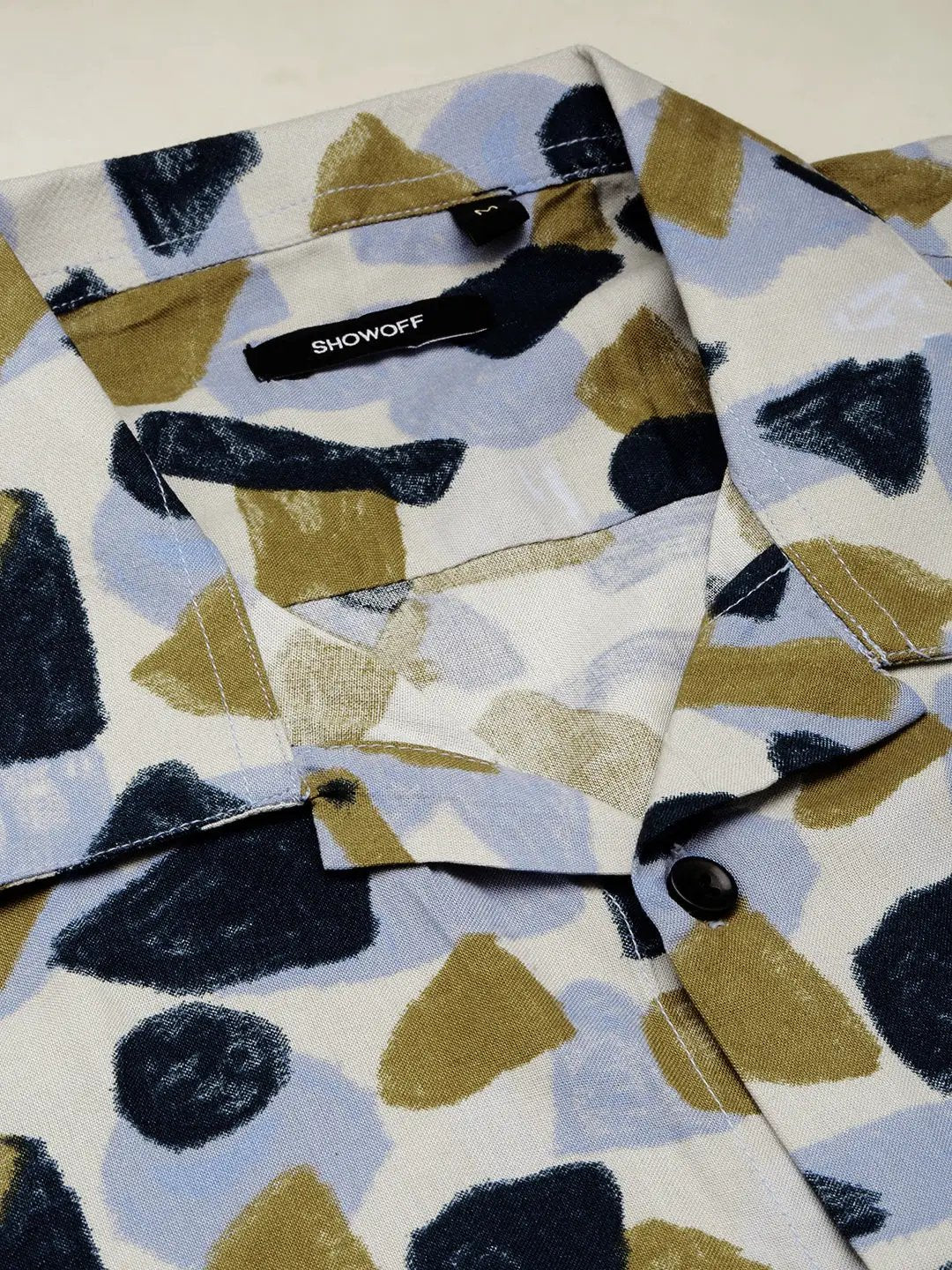 Men's White Printed Casual Co-Ords Set