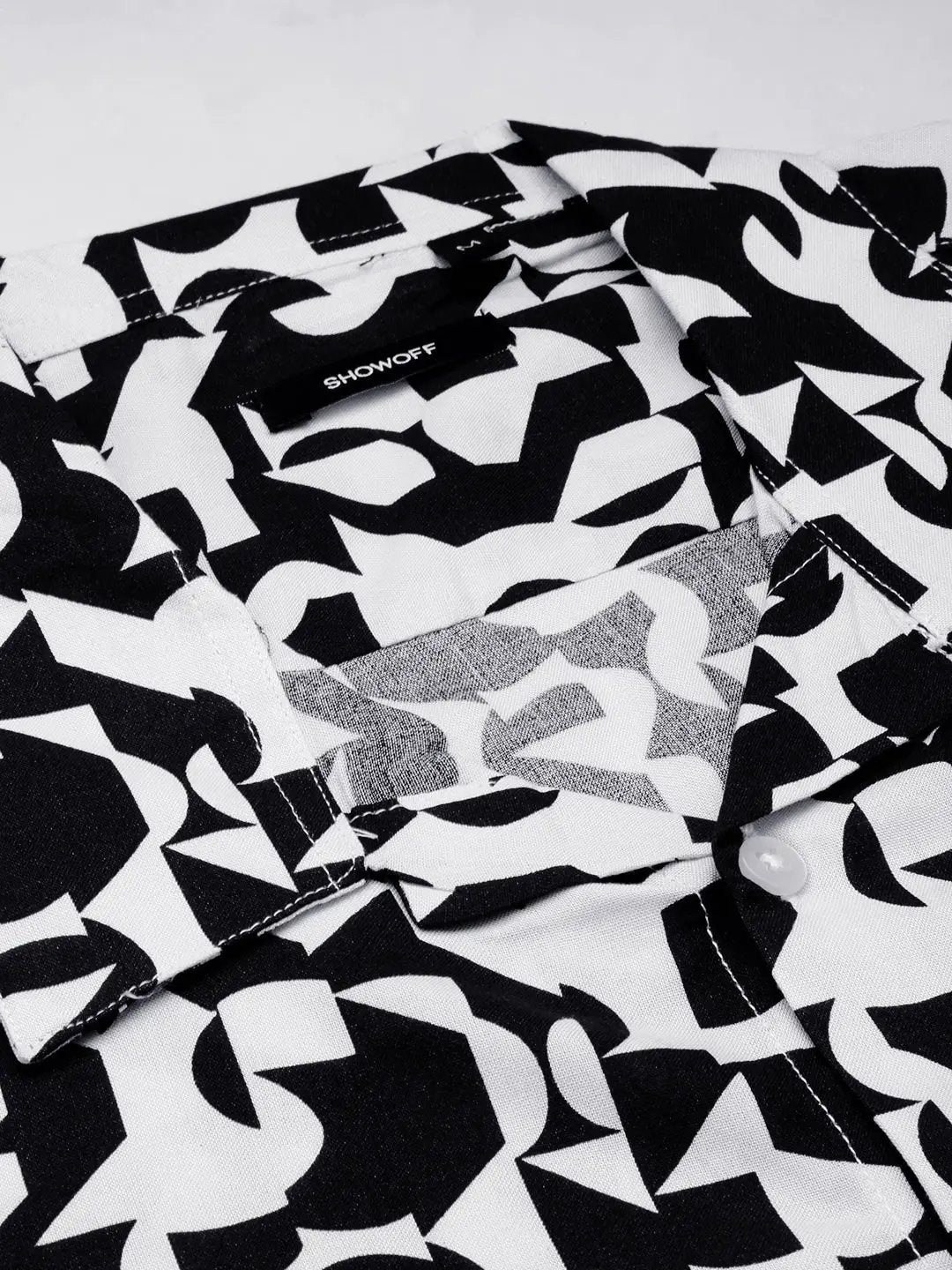 Men's White Printed Casual Co-Ords Set