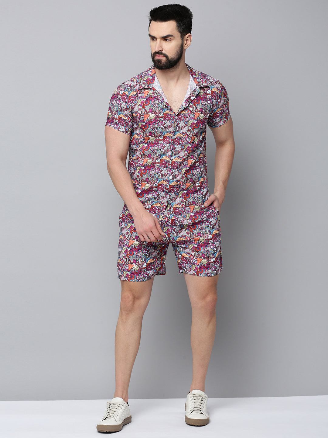 Men Multi Printed Casual Co-Ord Set