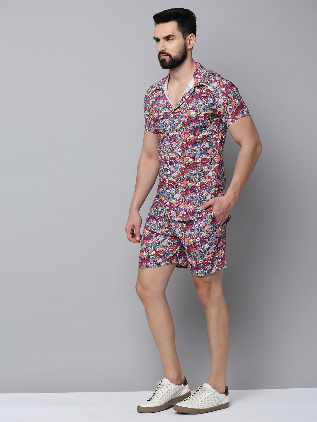 Men Multi Printed Casual Co-Ord Set