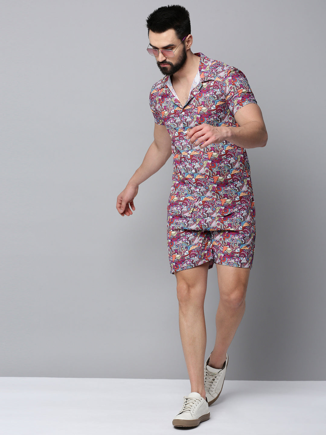 Men Multi Printed Casual Co-Ord Set