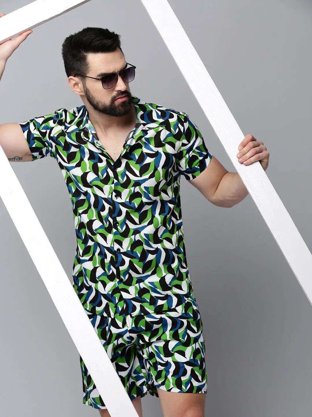 Men's Multi Printed Casual Co-Ords Set