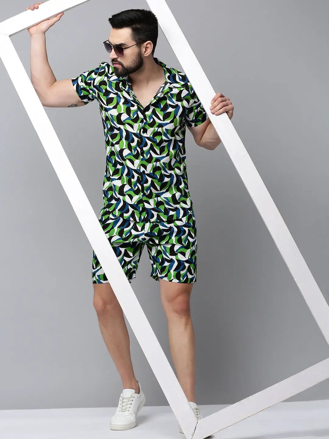 Men's Multi Printed Casual Co-Ords Set