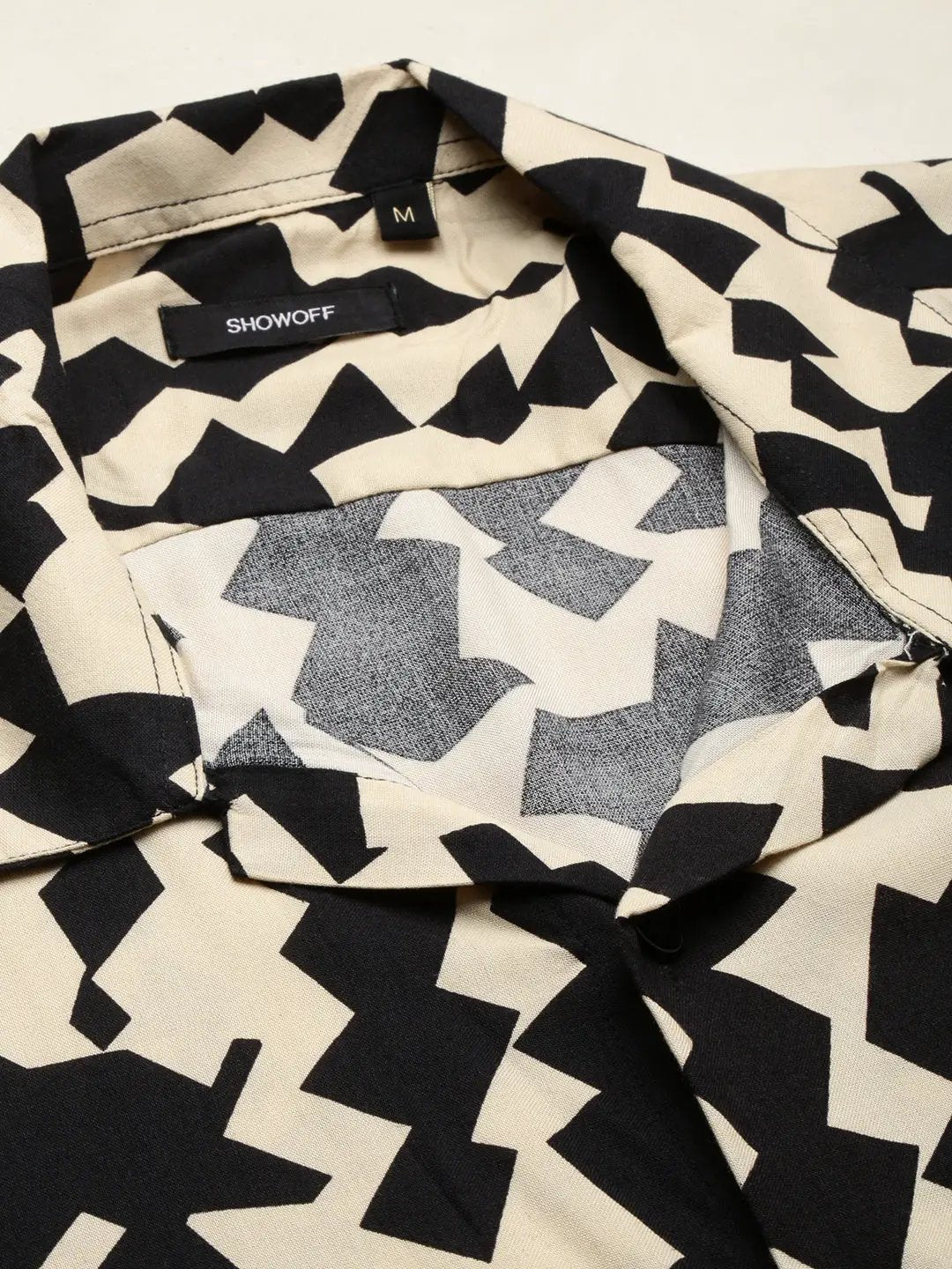 Men's Beige Printed Casual Co-Ords Set