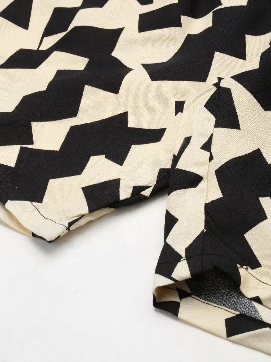 Men's Beige Printed Casual Co-Ords Set