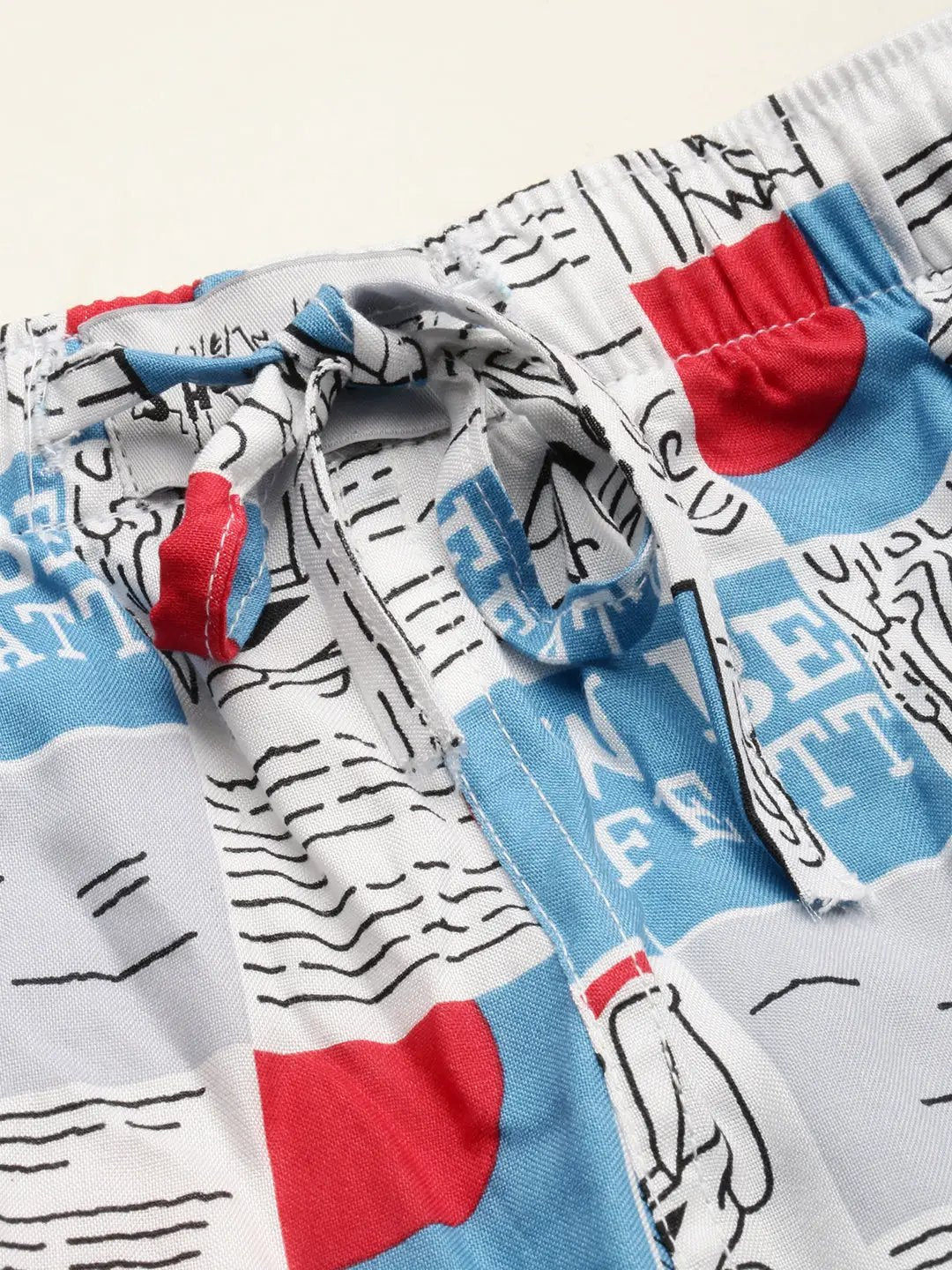 Men's White Printed Casual Co-Ords Set