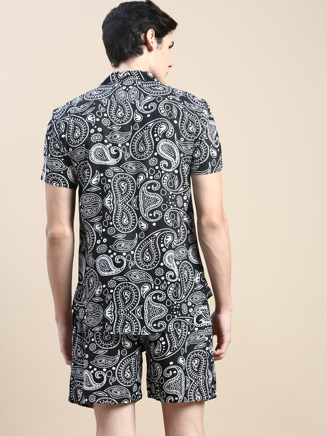 Men Black Printed Casual Co ord Set