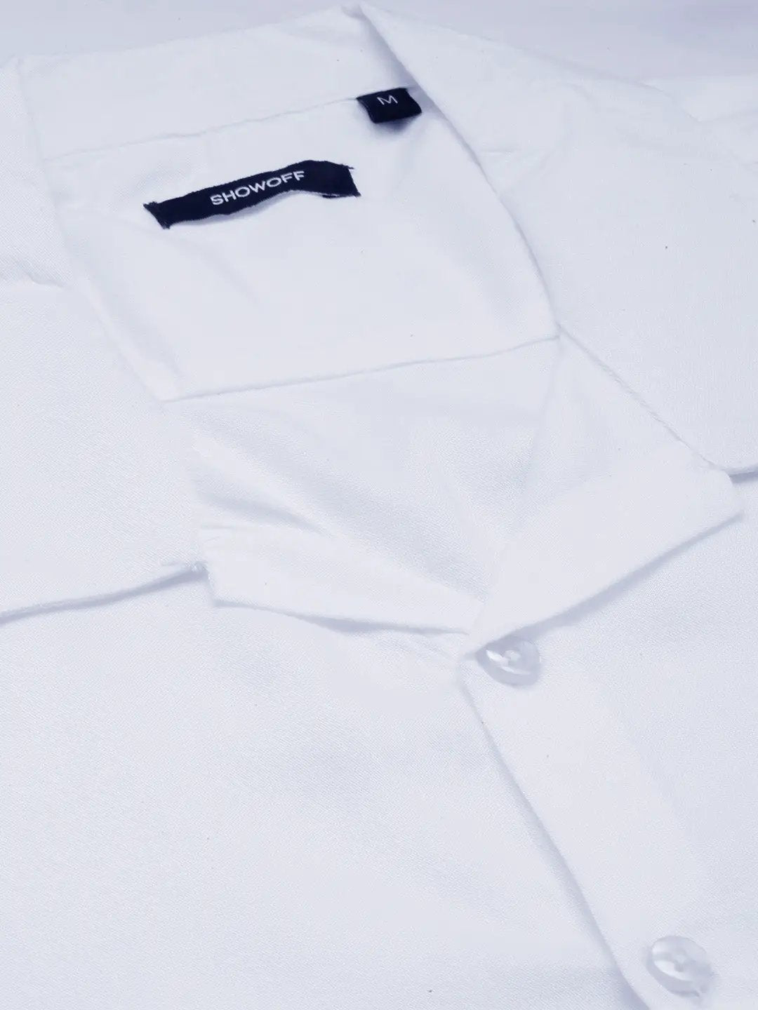 Men's White Solid Casual Co-Ords Set