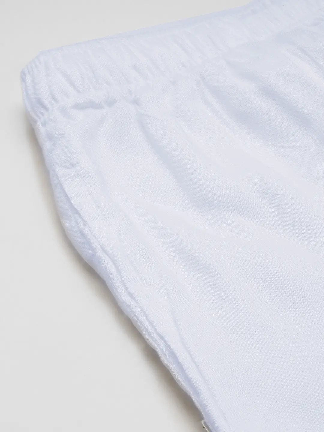 Men's White Solid Casual Co-Ords Set