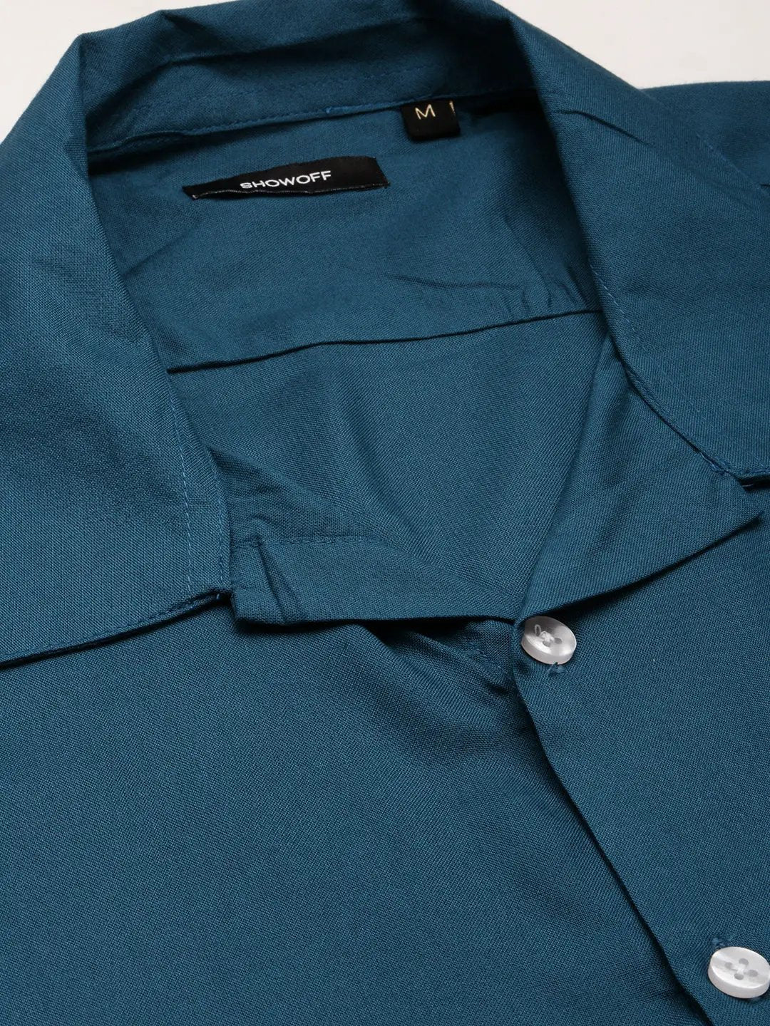 Men's Teal Solid Casual Co-Ords Set