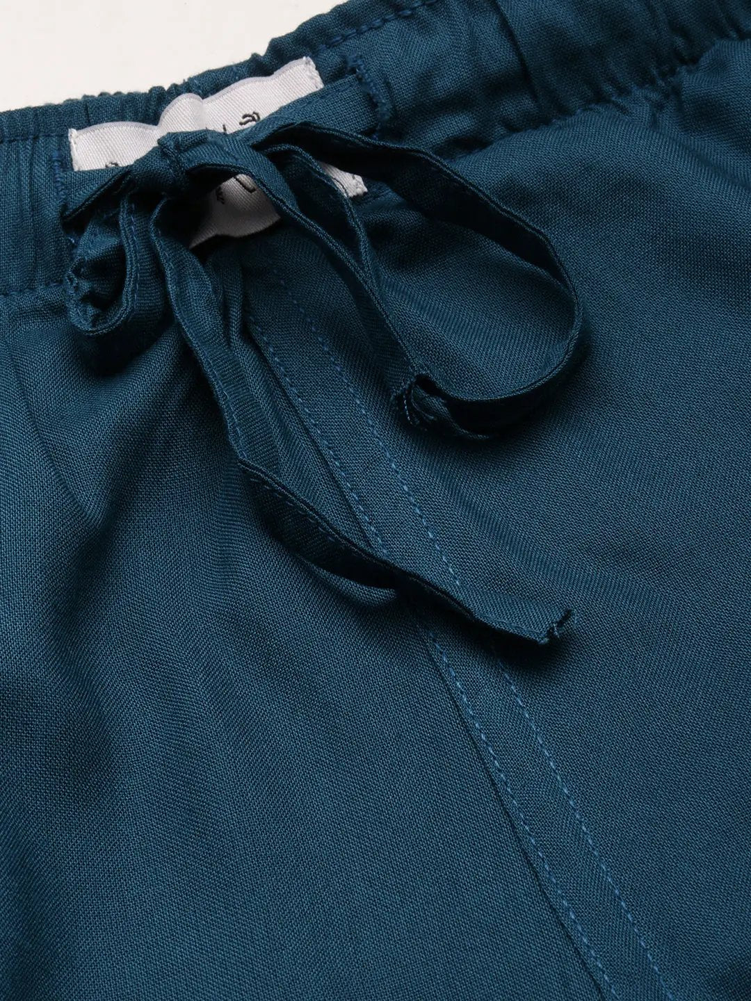 Men's Teal Solid Casual Co-Ords Set