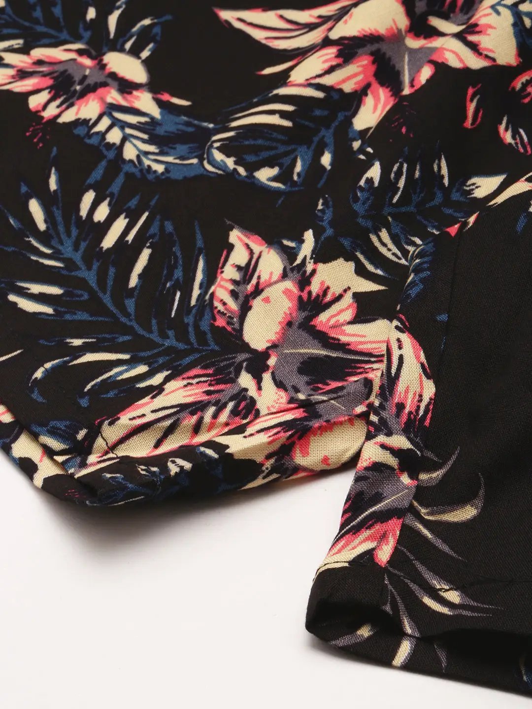 Men's Black Printed Casual Co-Ords Set