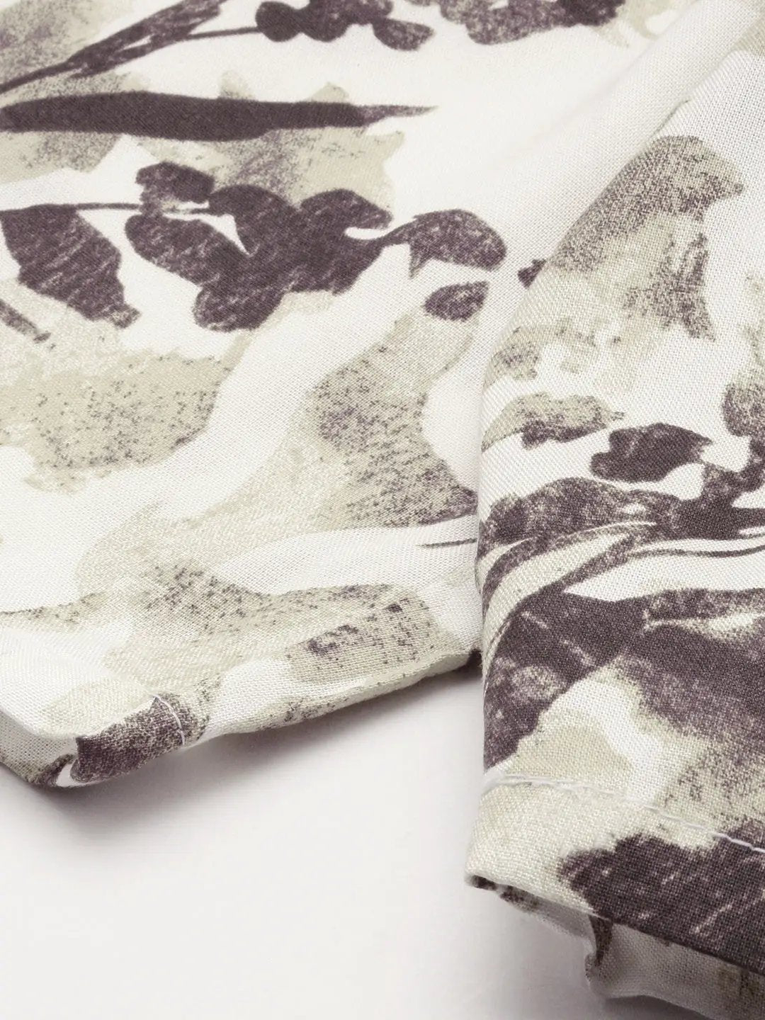 Men's White Printed Casual Co-Ords Set