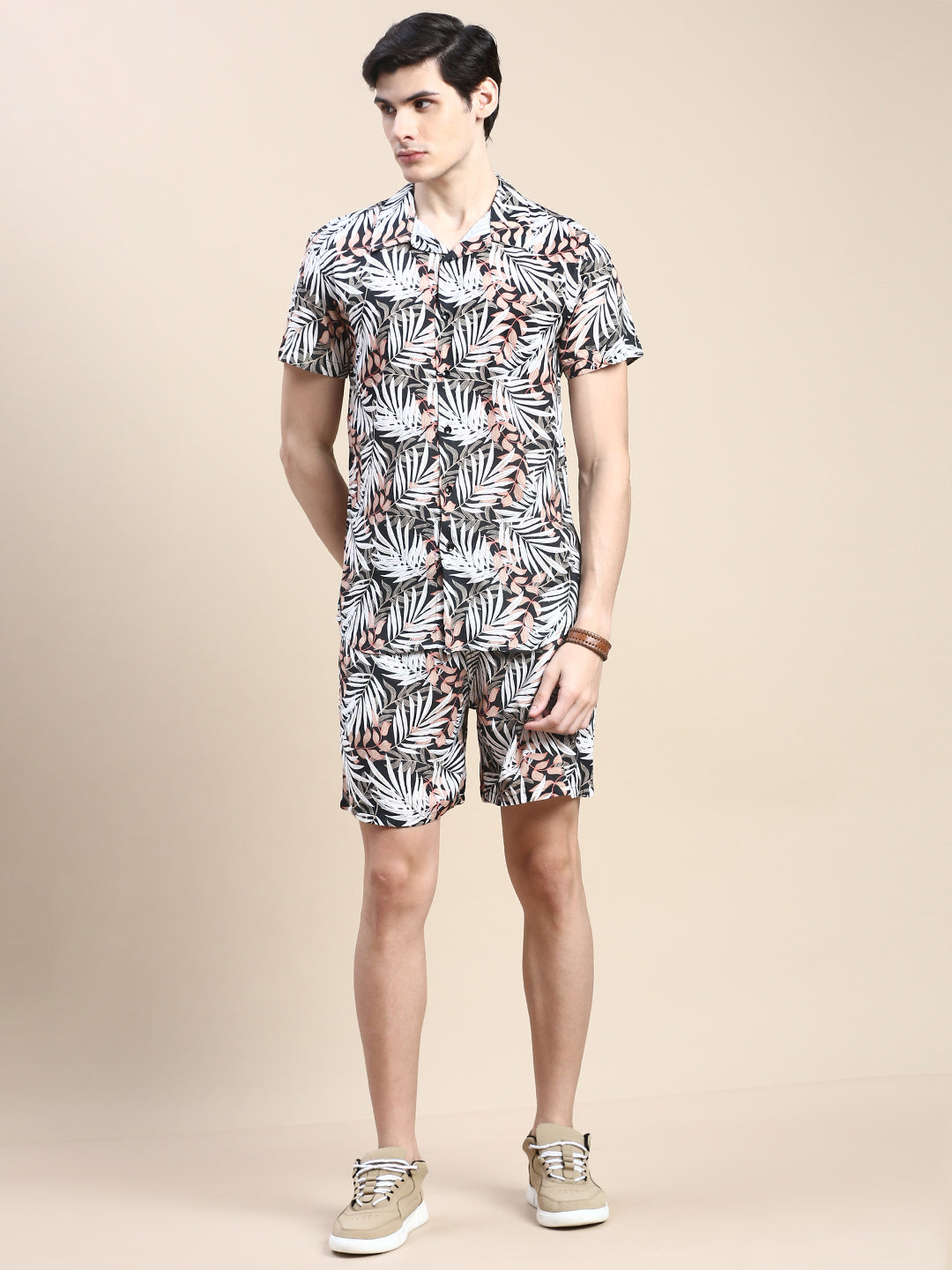 Men Black Printed Casual Co ord Set